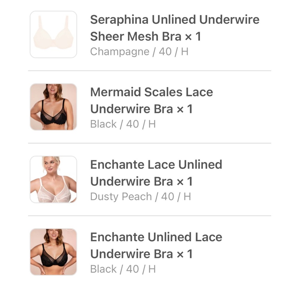 HSIA Unlined Bras 40H Bundle - Picture 14 of 14